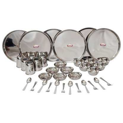Picture of Shubham Stainless Steel Dinner Set , Set of 36,Silver